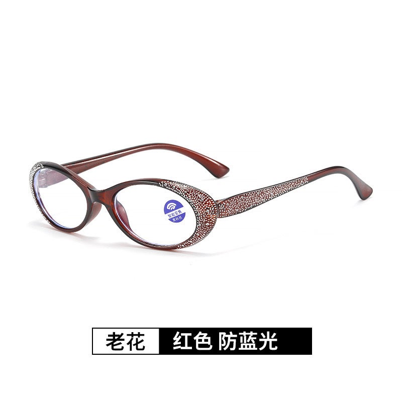 New Ladies Fashion Cat'S Eye Anti-Blue Light Reading Glasses Hd Diamond-Encrusted Luxury Elderly Reading Mirror Flat Men - Image 3